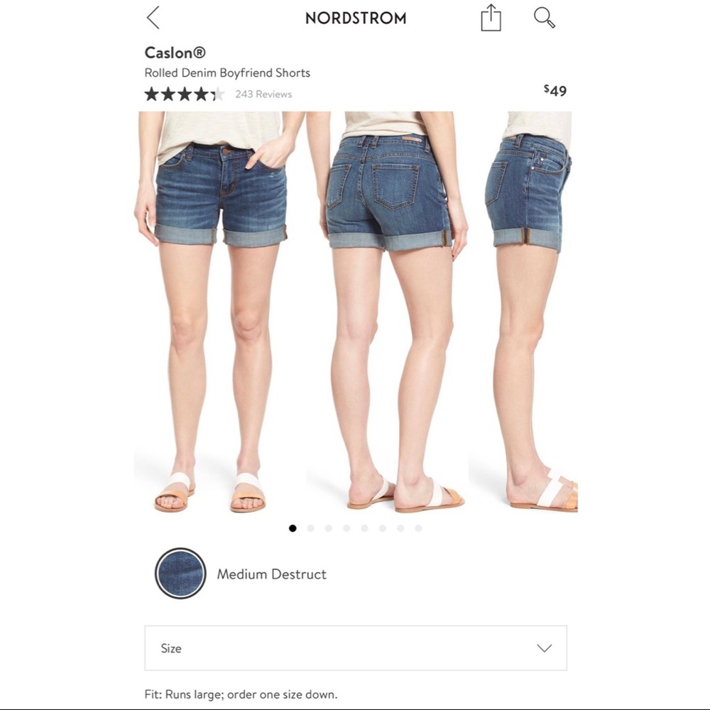 NWT CASLON ROLLED DENIM BOYFRIEND SHORTS | SIZE 25